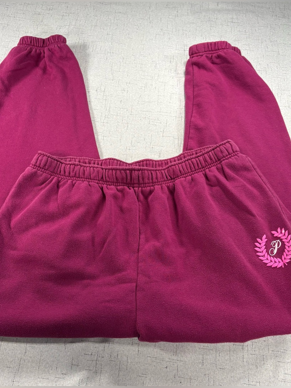 VS PINK Fleece Jogger Pants in Raspberry Pink